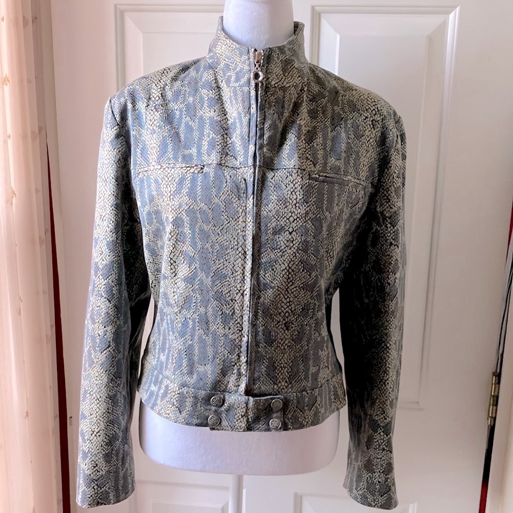 Paolo Santini Motto Jacket Snake Skin Pattern Size 14